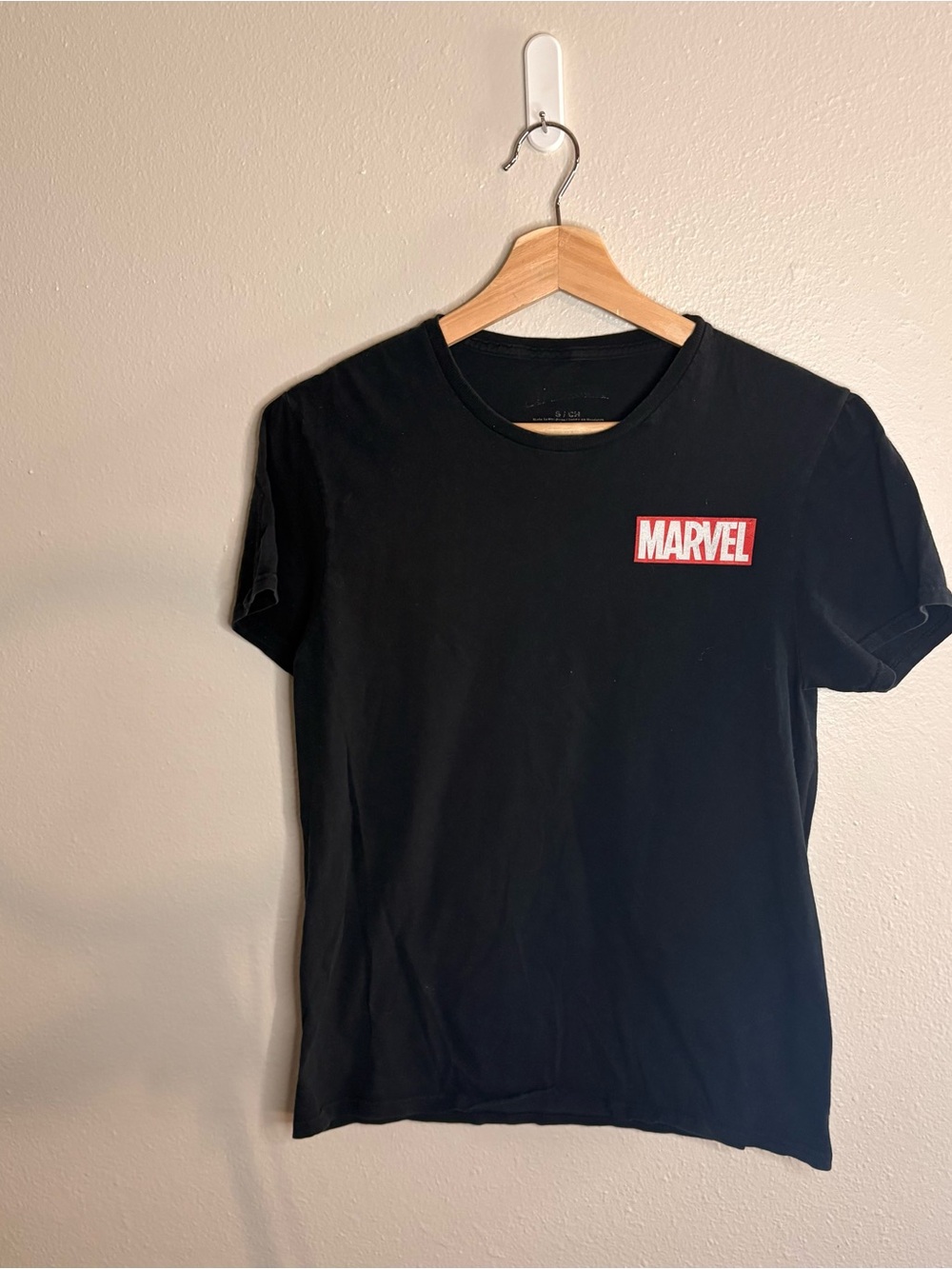 Marvel Black Tee with Red and White Logo